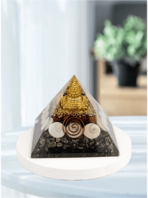 Italian Pyrite Laxmi Shree Yantra Pyramid - Image 2