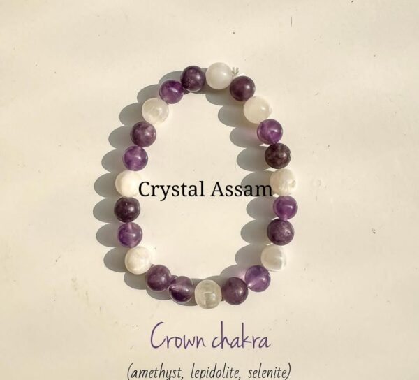 Healing & Energized Crown Chakra Balancing Crystal Bracelet