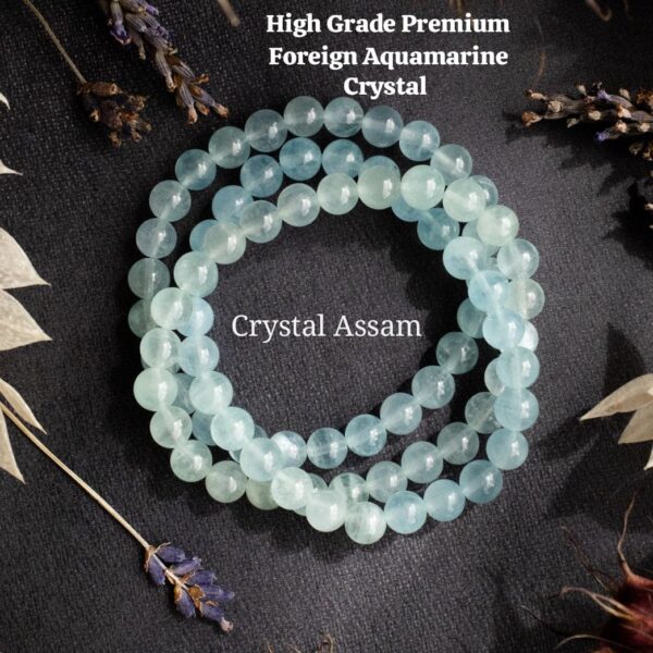 High Grade Premium Foreign Aquamarine Crystal Bracelet