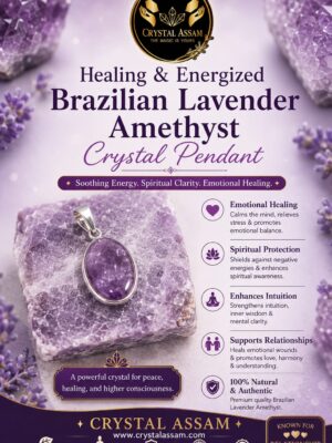 Healing & Energized Brazilian Lavender Amethyst   Crystal Pandent