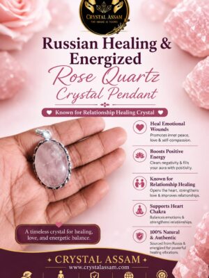 Healing & Energized Russian Rose Quartz  Crystal Pandent